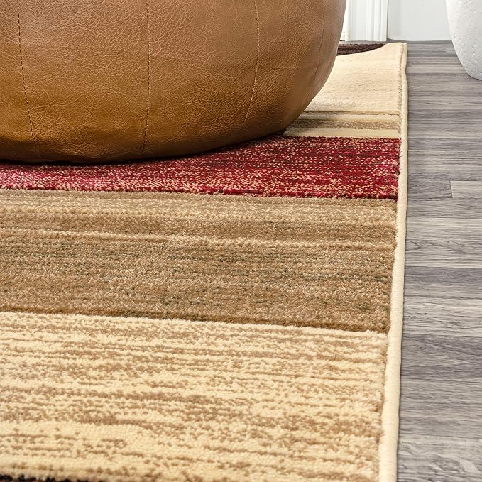 JONATHAN Y Abstract Arches Cream/Brown/Red Indoor Area Rug 4X6 ft, Tamara Retro for Living Room, Bedroom, Kitchen, Office, Easy-Cleaning, High Traffic, Pet-Friendly, Non-Shedding UNQ102A-4