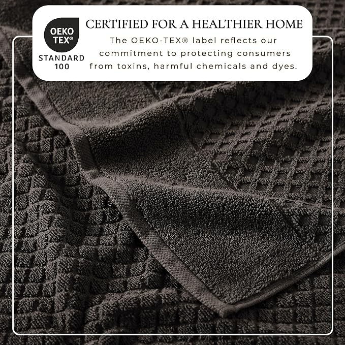 Great Bay Home Hand Towels - 100% Cotton 6 Pack 26x16 Hand Towel Set - Absorbent, Durable, Quick-Dry Towels for Bathroom (Midnight)