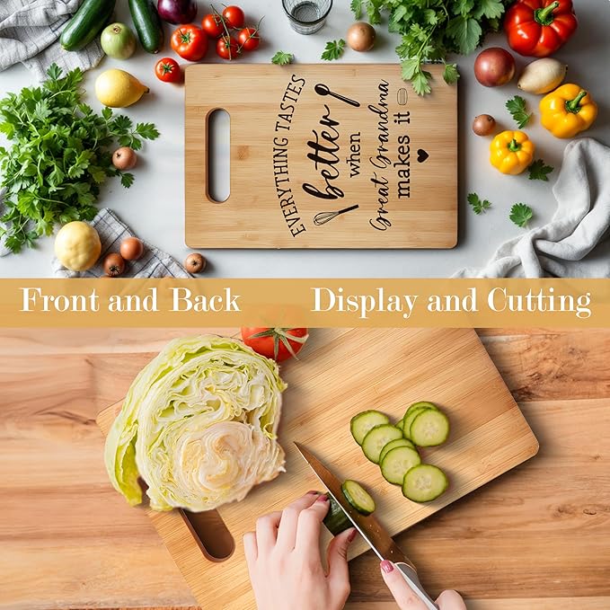 Great Grandma Gifts Cutting Board, Mother's Day Kitchen Gifts for Mom from Daughters Sons Kids, Great Grandma Decorative Bamboo Cutting Board For Kitchen