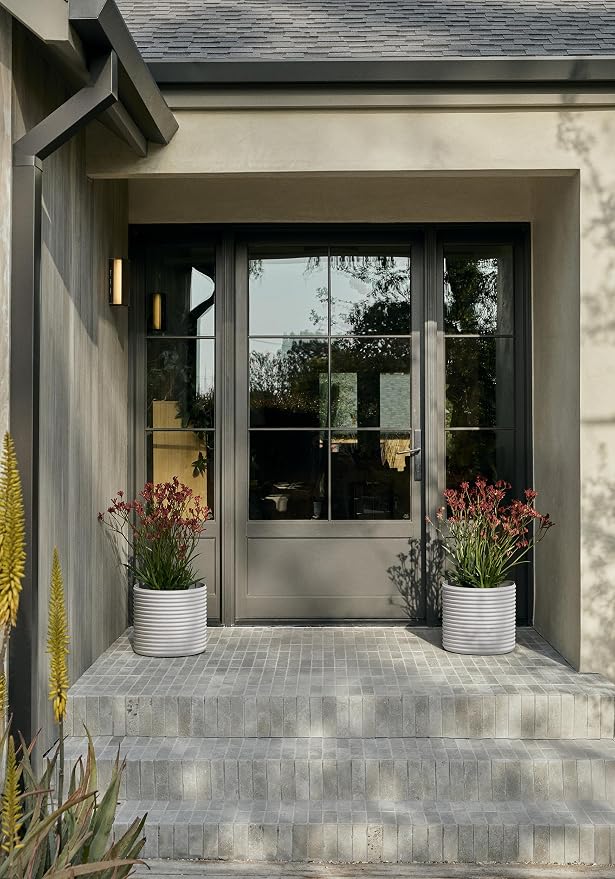 Veradek Mod Series 13" Short Planter for Patio & Backyard | Durable Plastic-Stone Material | Modern Décor for Plants & Flowers