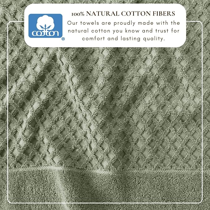 Great Bay Home Oversized Bath Sheets - 100% Cotton 2 Pack 68x35 Extra Large Towel - Absorbent, Durable, Quick-Dry Towels for Bathroom (Eucalyptus)
