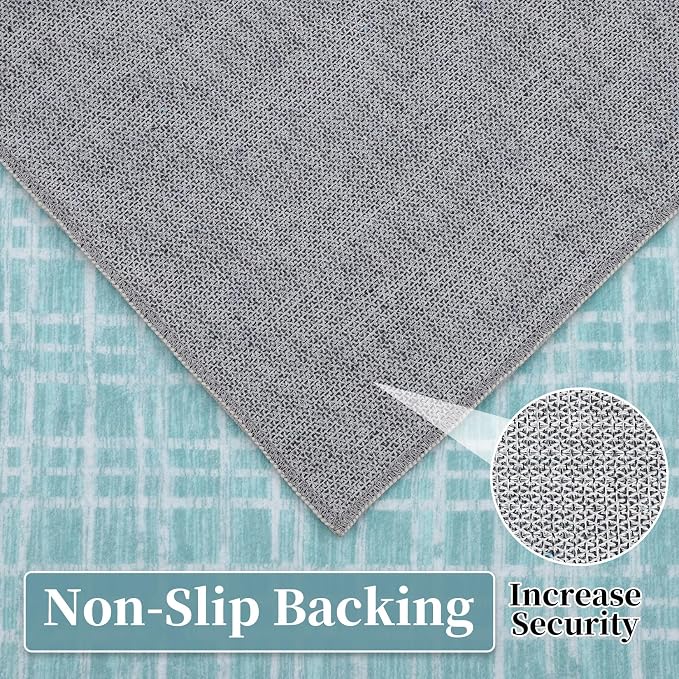 Washable Rugs 10x13 Rug for Living Room Modern Bedroom Rug Aesthetic Green Large Area Rug Non Slip Throw Rugs Soft Low Pile Stain Resistant Carpet for Dining Room 10'x13' Mint Green