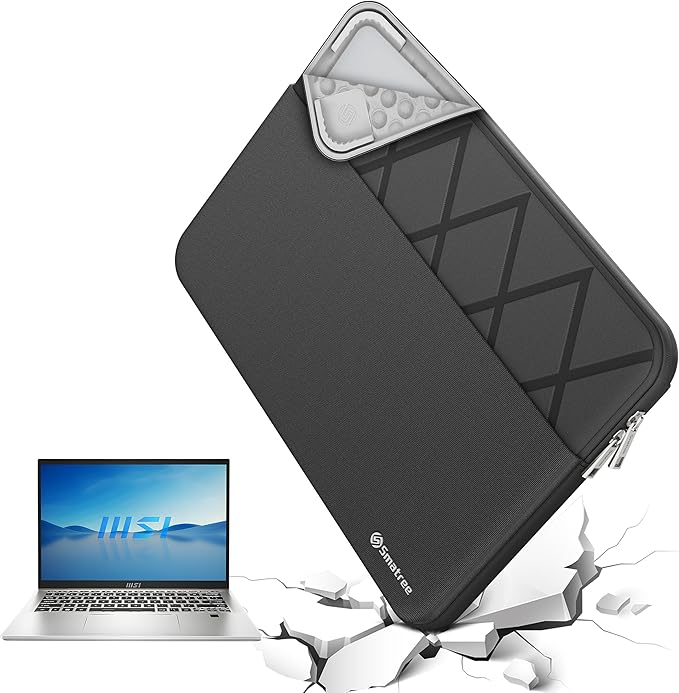 Smatree Laptop Sleeve for 16 inch MSI Venture 16 AI, Protective Computer Case with Accessory Pocket, YKK Zipper, Patented Shockproof Design (E661)