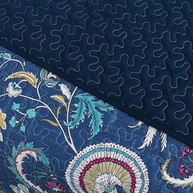 HoneiLife Quilt Set King Size - Lightweight Bedspreads 106x96, Microfiber Quilts 3-Piece, Patchwork Coverlet Rustic Bedding Sets All Season Quilts