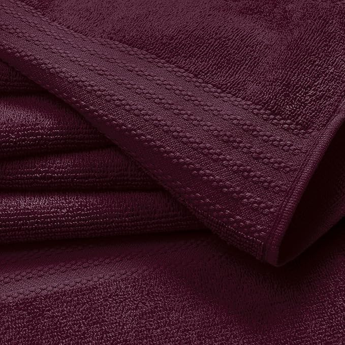 GLAMBURG Ultra Soft 6-Piece Hand Towel Set 16x28-100% Ringspun Cotton - Durable & Highly Absorbent Hand Towels - Ideal for use in Bathroom, Kitchen, Gym, Spa & General Cleaning - Burgundy