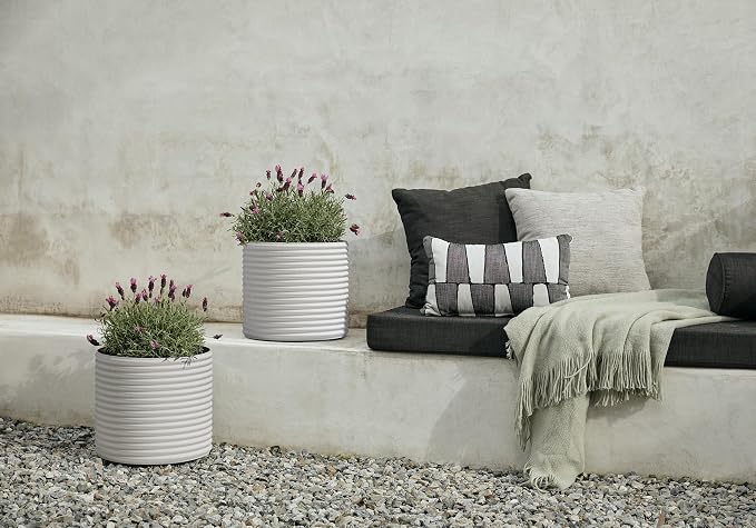 Veradek Mod Series 13" Short Planter for Patio & Backyard | Durable Plastic-Stone Material | Modern Décor for Plants & Flowers