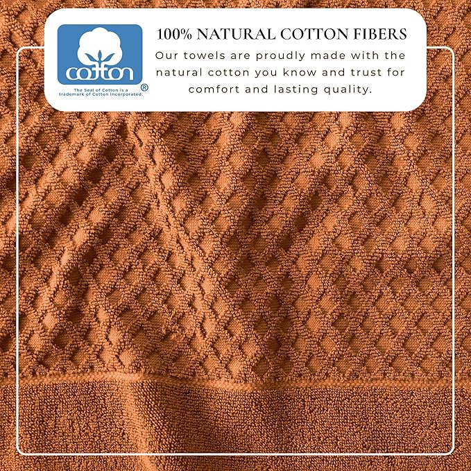 Great Bay Home Bath Towels - 100% Cotton 4 Pack 54x27 Bath Towel Set - Absorbent, Durable, Quick-Dry Towels for Bathroom (Copper)