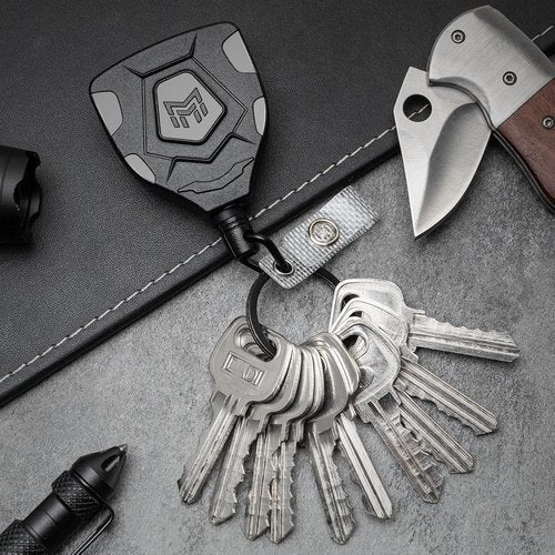 MNGARISTA Heavy Duty Retractable Keychain - 31.5' Steel Cord & Belt Clip | 2-Pack Badge Holder