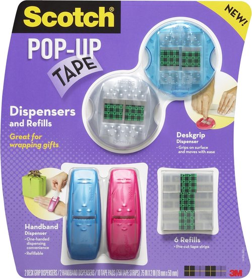 Scotch® Pop-Up Tape Dispenser with 96 Refills - Convenient & Easy to Use for All Your Crafting Needs