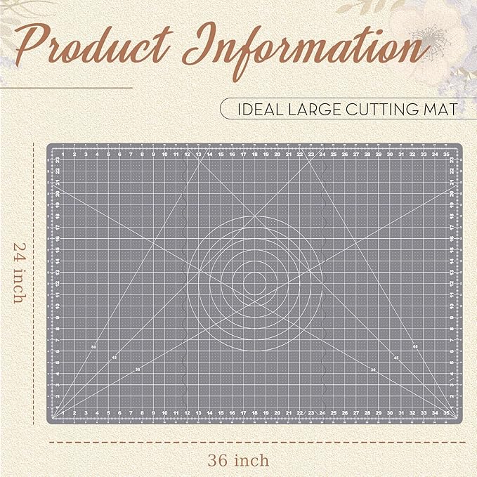 24" x 36" Self Healing Folding Cutting Mat with Grid for Quilting, Sewing, Craft Hobby Board Sewing Cutting Mat for Quilting, Leather, Fabric, Crafting, Scrapbooking, Art, Clay