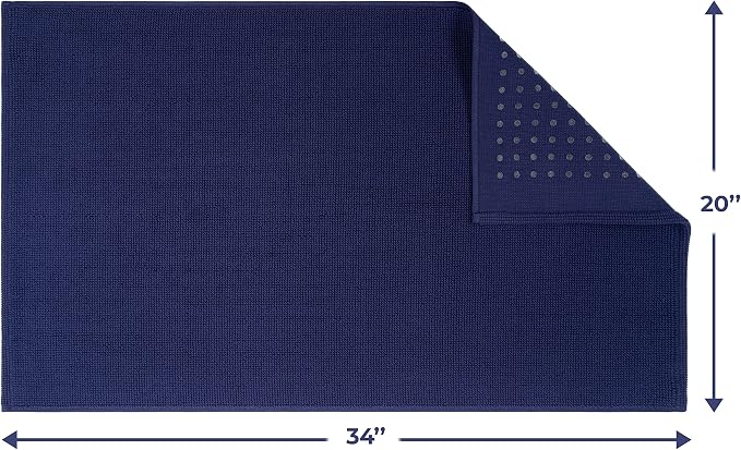 Cotton Paradise 100% Cotton Turkish Bathmat Rug, Soft Absorbent Quick Dry Non Slip, 20x34 Bathmat Rug, Navy Blue
