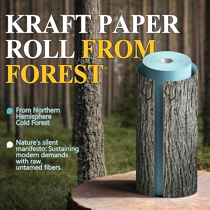 BAIJIALI 36" x 2,400" (200') Kraft Paper Roll for Craft Bulletin Board Paper Art Table Covering Crafting Gift Wrapping Bouquet Packing Parcel (Light Blue, 36" x200')