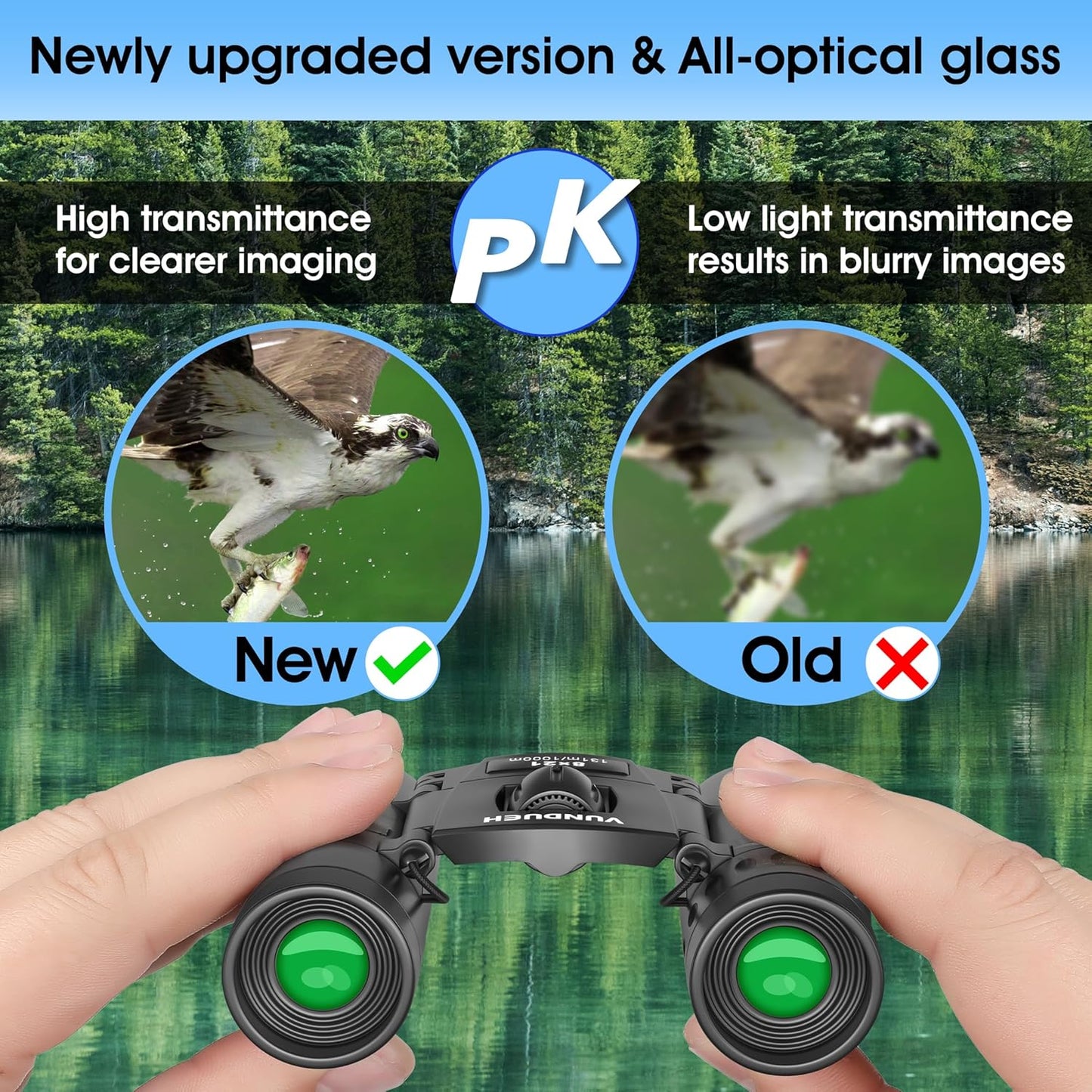 Skiennix Mini Compact Binoculars - Waterproof High-Powered Easy Focus for Bird Watching & Travel