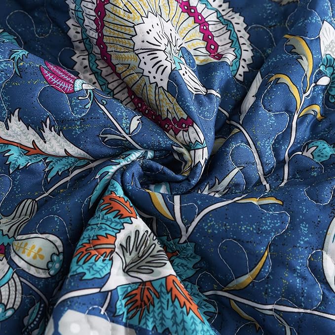 HoneiLife Quilt Set King Size - Lightweight Bedspreads 106x96, Microfiber Quilts 3-Piece, Patchwork Coverlet Rustic Bedding Sets All Season Quilts