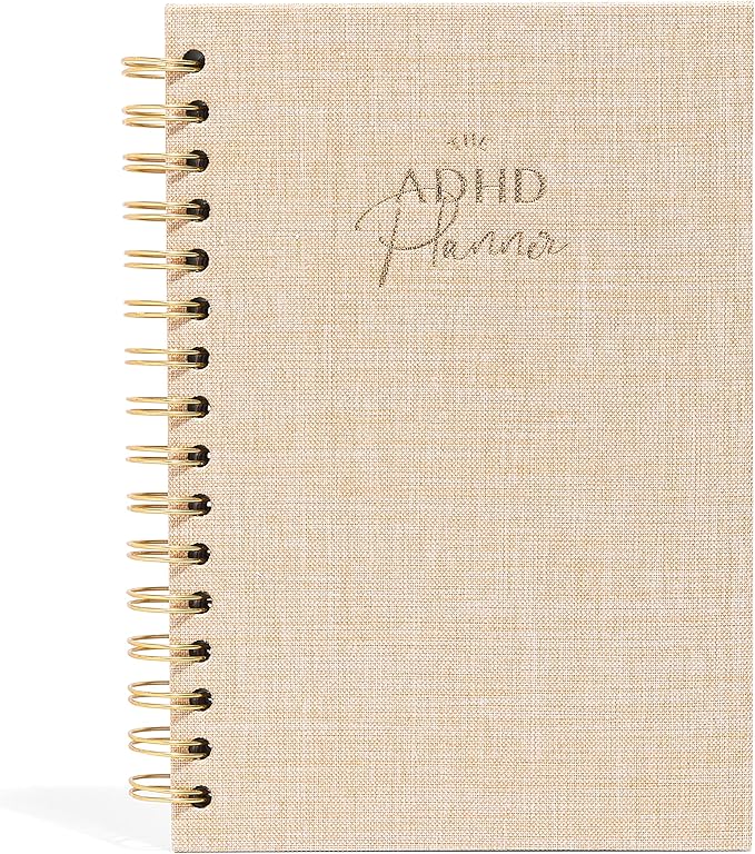 The ADHD Planner - Undated Daily Weekly Schedule Organizer Journal for Disorganized People - Habit Tracker Record Emotions & Mood - Academic Goals - Structure & Focus for Adults Brains (Spiral)