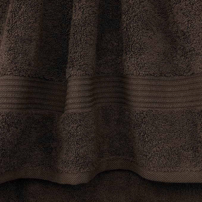 Cotton Paradise 4 Piece Turkish Bath Towels for Bathroom, 100% Cotton Extra Large Soft Plush Towels Bathroom Set, Brown