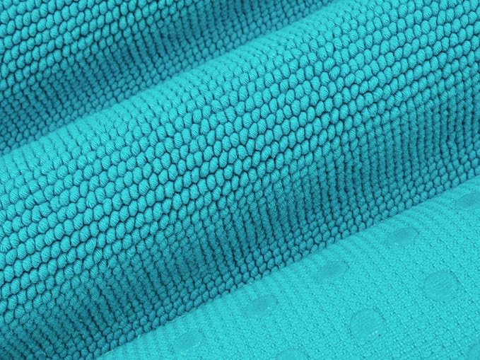 Cotton Paradise 100% Cotton Turkish Bathmat Rug, Soft Absorbent Quick Dry Non Slip, 20x34 Bathmat Rug, Turquoise