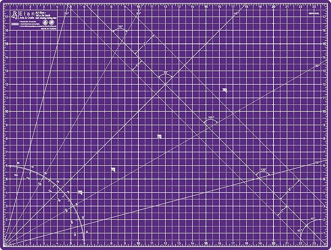 Elan Cutting Mat A2 Pink & Purple, Self Healing Cutting Mat 18x24 Inch, 5-Ply Craft Board Pink, Hobby Board for Crafts 18x24 Inch