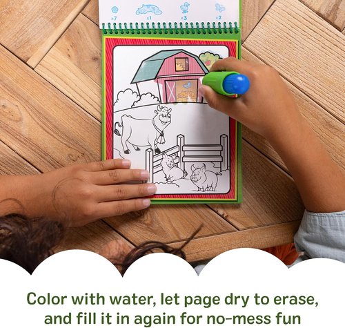 Melissa & Doug Water Wow! Mess-Free Coloring Book - Reusable Activity Pad for Kids Ages 3+ | Animal Theme