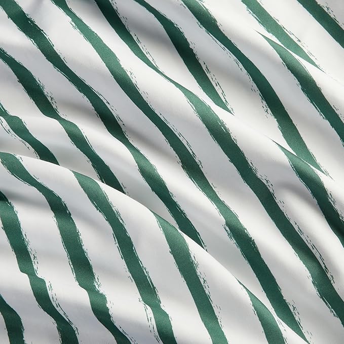 Amazon Basics Kid's Soft Easy-Wash Lightweight Microfiber 3-Piece Sheet Set, Twin, Green Stripes