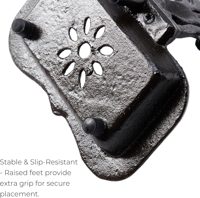Cast Iron Metal Vintage Soap Dish – Rustic Soap Dish and Farmhouse Soap Holder with Decorative Wall-Mount Design – Ideal for Bathroom, Kitchen, or Vanity Organization