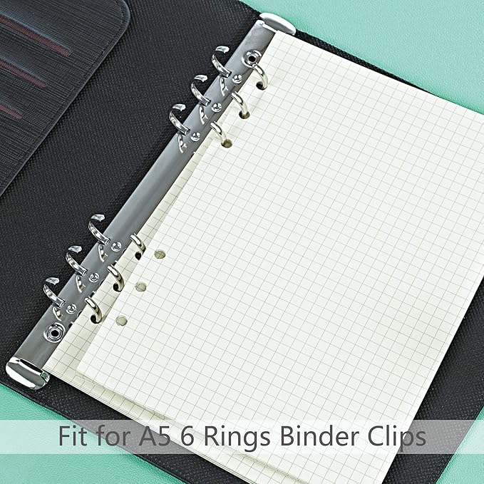135 Sheets Planner Refill Paper, 210x142mm, 5mm Squared Inserts Paper A5 6 Holes Binder Grid Notepaper for Filofax Bullet Journals Diary