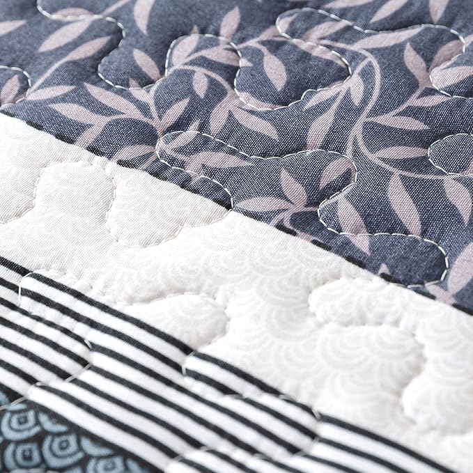 HoneiLife Quilt Sets King Size - 3 Pieces Microfiber Bedspreads Lightweight Coverlets Retro Bed Cover King Quilt Bedding Set All Season Quilts-Grey