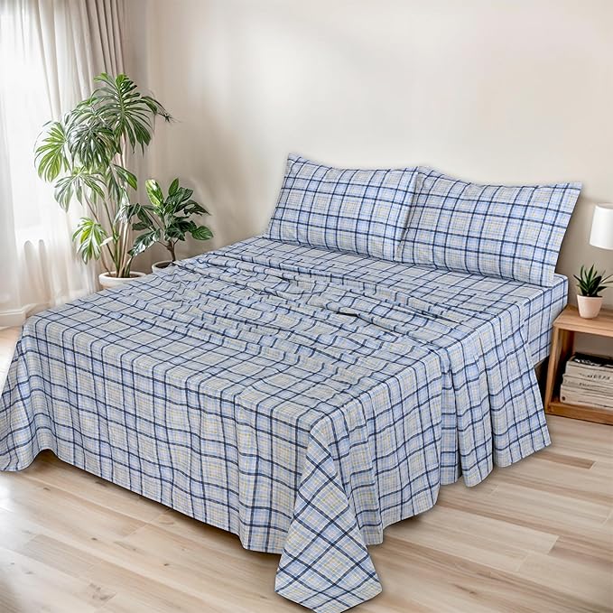 RUVANTI 100% Organic Cotton Sheets California King, Percale Weave, GOTS Certified, 4-Piece Set, Deep Pocket 13", Crisp & Breathable, Soft Durable Bedding, Sábanas Algodón Orgánico – Pastel Print
