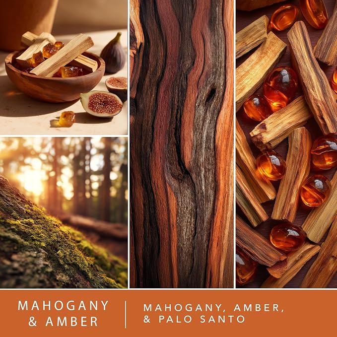 ScentSationals Water-Based Reed Diffuser - Mahogany & Amber - 5 FL OZ Aromatherapy Reed Diffuser
