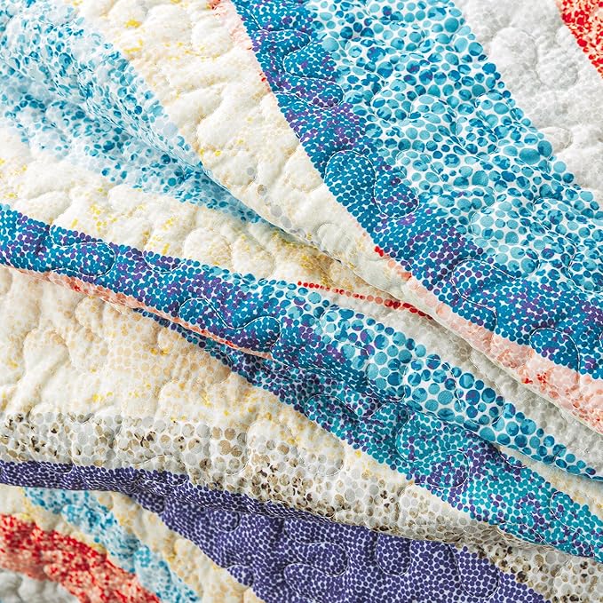 HoneiLife Coastal Quilt Sets Queen - 3 Pieces Beach Quilt Sets Ocean Bedspreads Lightweight Coverlets Nautical Bed Cover All Season Quilts