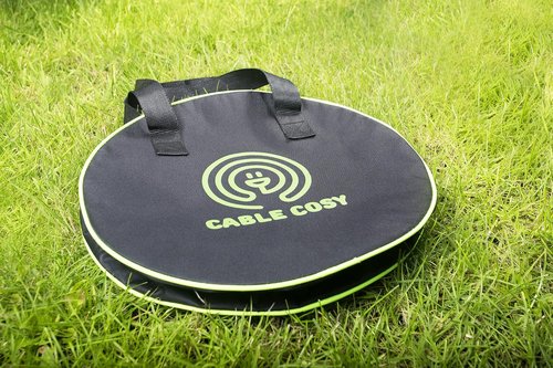 Luigi's Cable Storage Bag - Organize Car Jumper Cables & EV Charging Cords | 15.75" Diameter - Black