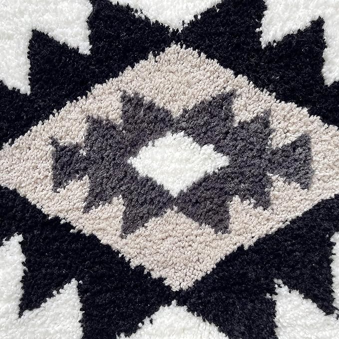 White Boho Bathroom Rug Runner 60x24 Washable Long Bath Mat for Bathroom Tub Bedroom Kitchen Laundry Room Home Decor Fluffy Soft Bohemian Carpet Runner
