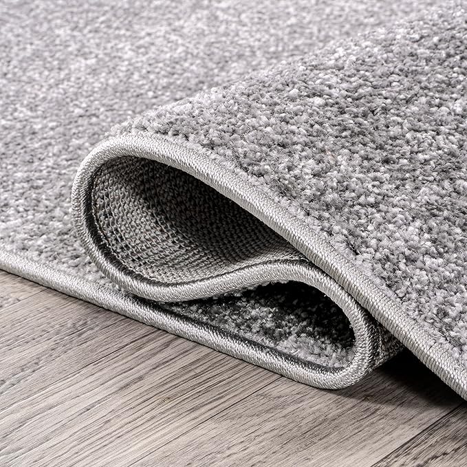JONATHAN Y Haze Solid Low-Pile Gray Runner Rug 2x8, Coastal,Bohemian,Minimalist,Classic, Easy-Cleaning for Living Room,Bedroom,Kitchen,Pet Friendly,Non-Shedding (SEU100A-28)