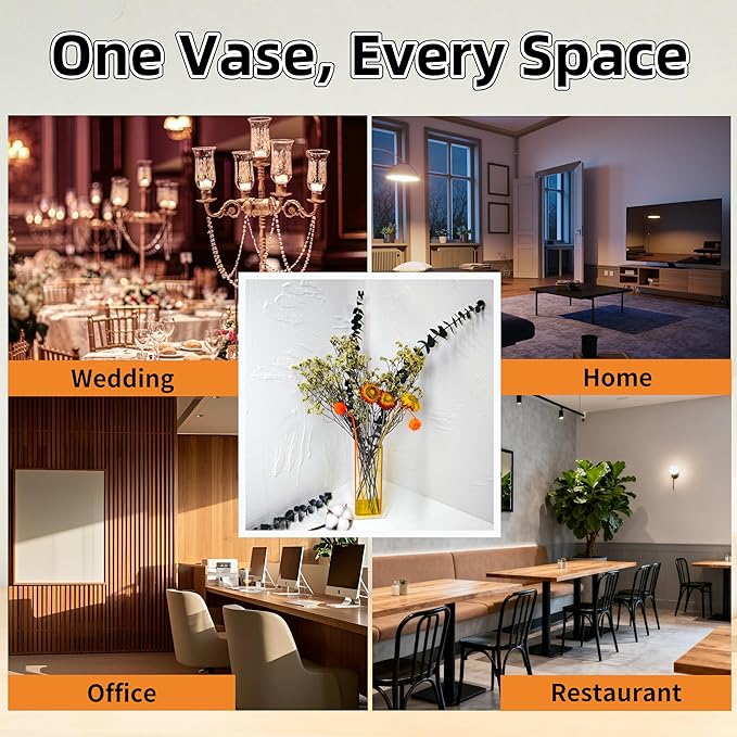 Acrylic Vase Creative Gifts Minimalist Design Wedding Centerpiece Home Office Decor Elegant Floral Display Stand(Not Including Flowers) (Semi-Yellow, 1PCS)