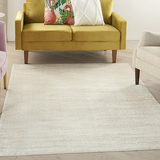 Nourison Home Nourison Essentials Ivory Beige 5' x 8' Area Rug - Easy Clean, Non Shedding, Bed Room, Living Room, Dining Room, Kitchen (5' x 8')