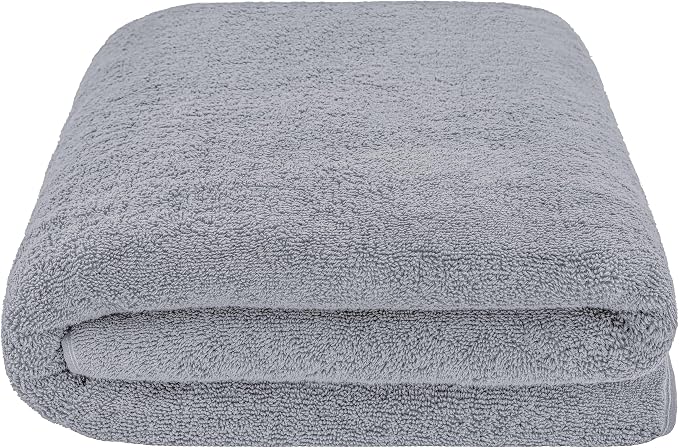 Cotton Paradise 100% Cotton Turkish Towel, Soft Absorbent Quick Dry, 40x80 Oversized Bath Sheet Towel, Light Grey