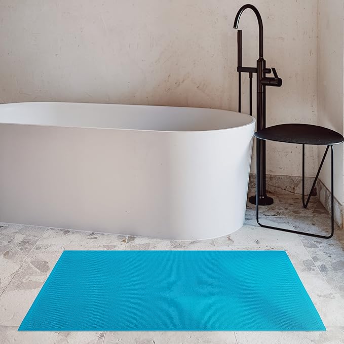 Cotton Paradise 100% Cotton Turkish Bathmat Rug, Soft Absorbent Quick Dry Non Slip, 17x24 Bathmat Rug, Ocean Aqua