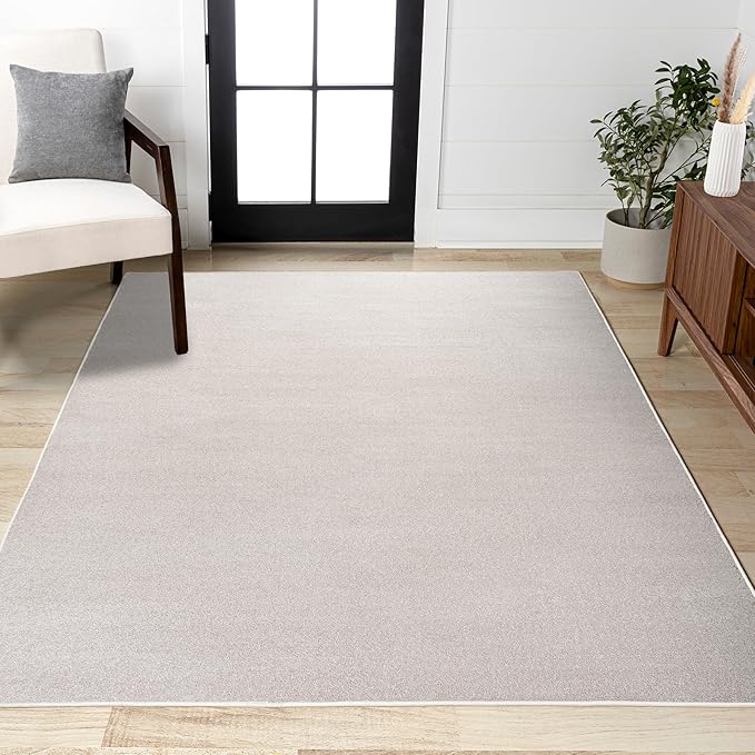 JONATHAN Y Haze Solid Low-Pile Ivory Indoor Area Rug 12x15, Coastal,Bohemian,Minimalist,Classic, Easy-Cleaning for Living Room,Bedroom,Kitchen,Pet Friendly,Non-Shedding (SEU100D-15)