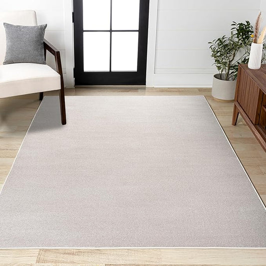 JONATHAN Y Haze Solid Low-Pile Ivory Indoor Area Rug 12x15, Coastal,Bohemian,Minimalist,Classic, Easy-Cleaning for Living Room,Bedroom,Kitchen,Pet Friendly,Non-Shedding (SEU100D-15)
