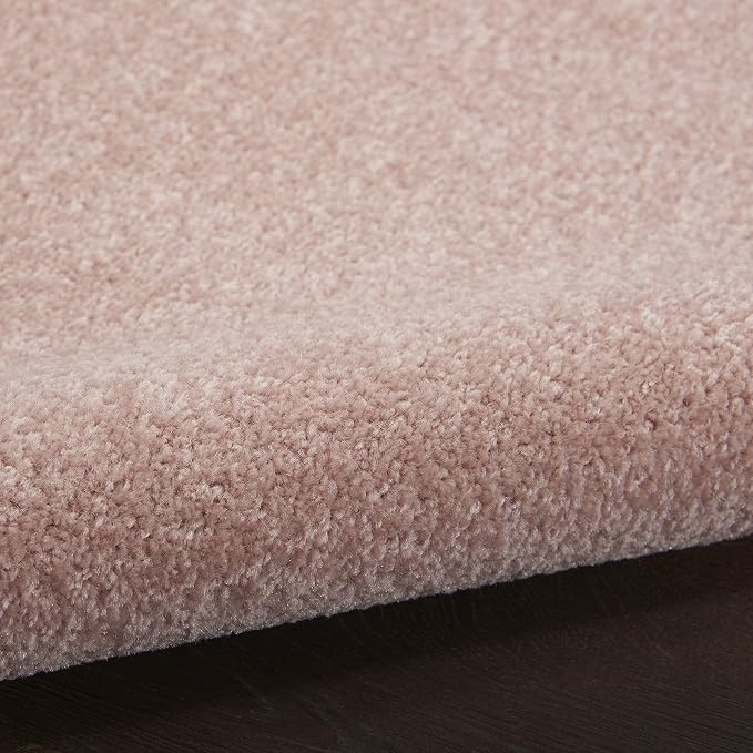Nourison Home Nourison Essentials Pink 6' x Round Area Rug - Easy Clean, Non Shedding, Bed Room, Living Room, Dining Room, Kitchen (6' x Round)