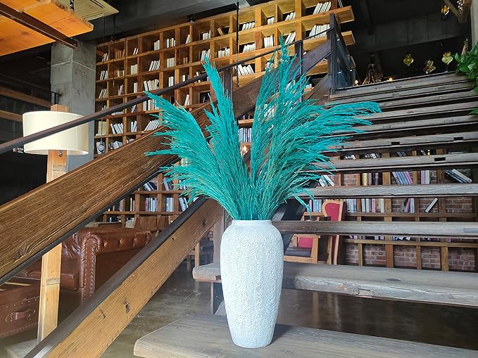 Pampas Grass Decor Tall,Long Pampas, Large Pompas Floral, Elegant Feather Flowers for Wedding Decorations, Living Room Decor (Natural Teal, 8pcs 31.5"(80cm))