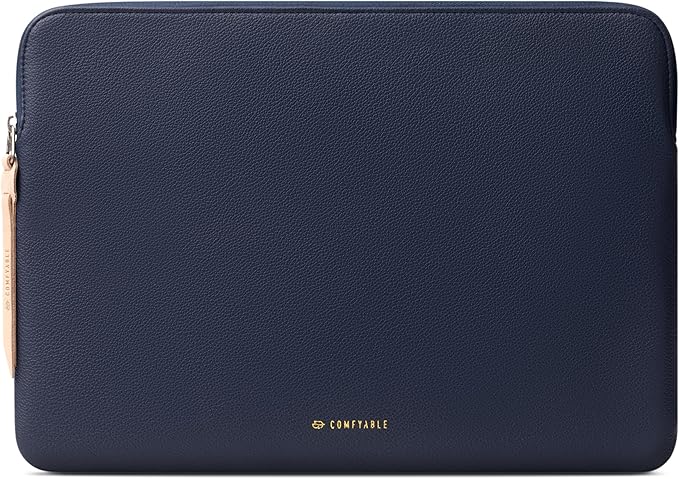 Comfyable Leather Laptop Sleeve Compatible with 16 Inch MacBook Pro M4 2024 & 15 Inch MacBook Air M4 M3 M2 2025, Blue
