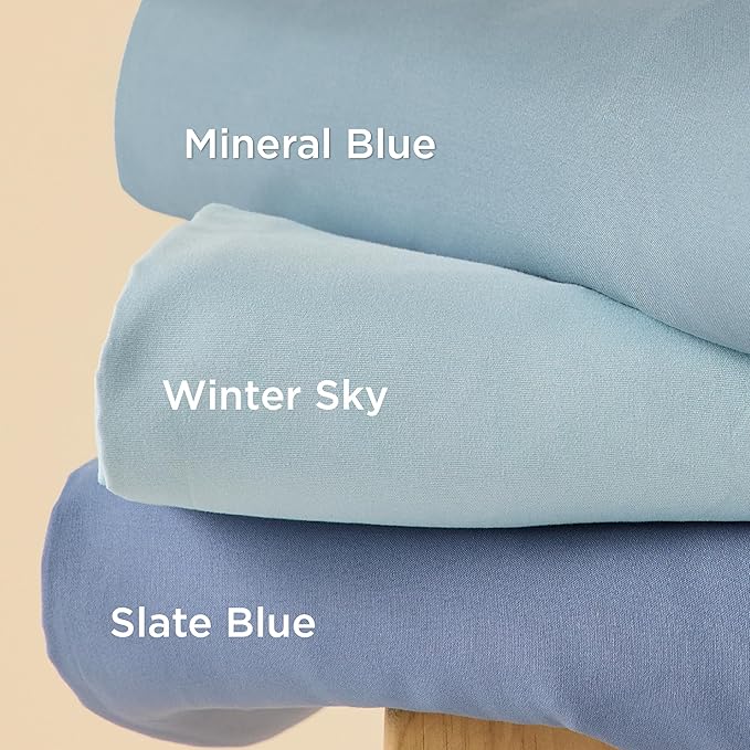Bedsure Duvet Cover King Size - Soft Double Brushed Bedding Set for Kids & Adults, Zipper Closure, 3 Pieces, Includes 1 Duvet Cover (104"x90") & 2 Pillow Shams, NO Comforter, Mineral Blue