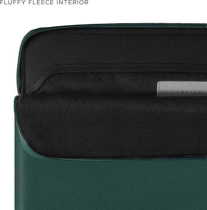 Comfyable Slim Protective Laptop Sleeve 14 Inch Snugly Compatible with MacBook Pro 14-inch M5 M4 M3 M2 M1 Pro/Max 2025, PU Leather Bag Waterproof Cover Notebook Computer Case for Mac, Green