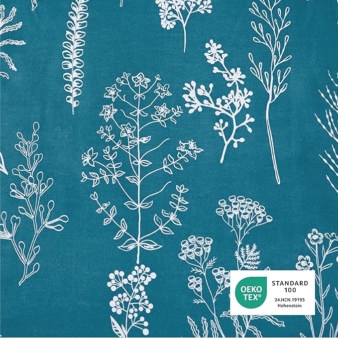 Bedsure California King Comforter Set - Teal Blue Bed Set, 3 Pieces Cute Floral Bedding, 1 Soft Reversible Botanical Flowers Comforter and 2 Pillow Shams