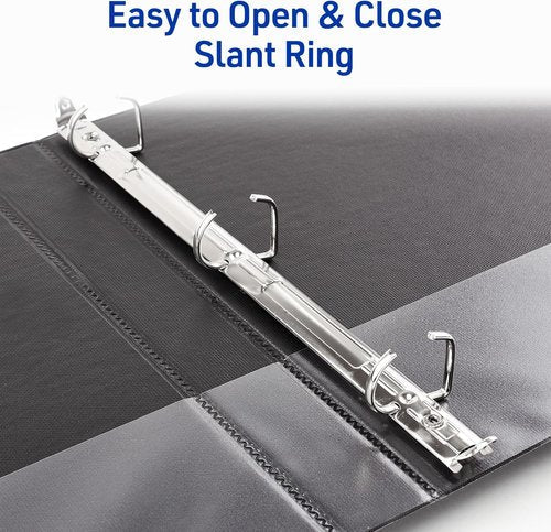 Avery Durable View 1-Inch Slant Ring Binder - 250 Sheet Capacity, Customizable Clear Covers, Black