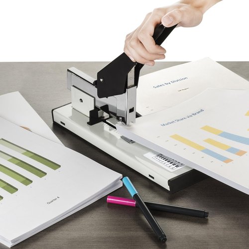 Blue Summit Supplies Heavy-Duty Stapler - 200 Sheet Capacity | Includes 2000 Staples, Tan