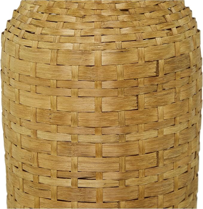 Deco 79 Bamboo Wood Decorative Vase Tall Woven Floor Centerpiece Vase, Flower Vase for Home Decoration 9" x 9" x 48", Brown