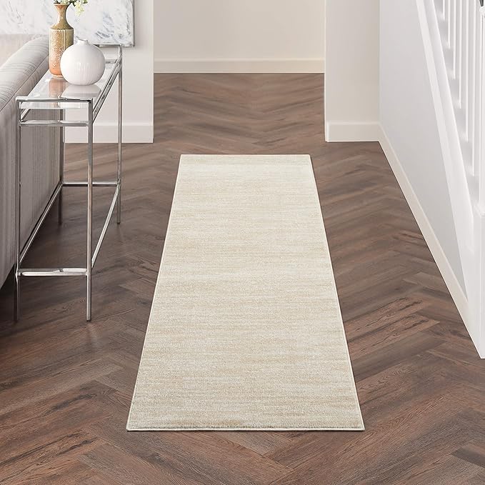 Nourison Home Nourison Essentials Ivory Beige 2'2" x 7'6" Area Rug - Easy Clean, Non Shedding, Bed Room, Living Room, Dining Room, Kitchen (8' Runner)