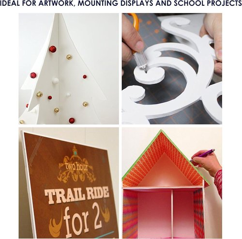 Foam Board | Premium 12-Pack - Acid-Free, Double-Sided White Poster Board for Crafts & Displays
